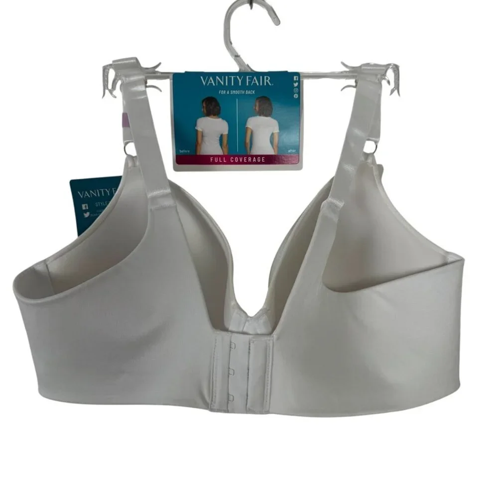 Vanity Fair NEW 40D White Beauty Back Bra Undewire Full Coverage Light Padding